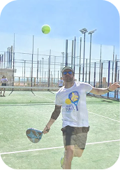 Player making a perfect volley