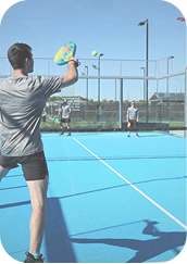 Powerful backhand shot